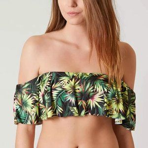 Coastal Palms Off The Shoulder Halter Bandeau Bikini Top